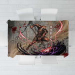 Horus Behdety Warrior Tablecloth with Falcon Mask and Spear Ancient Egyptian Combat