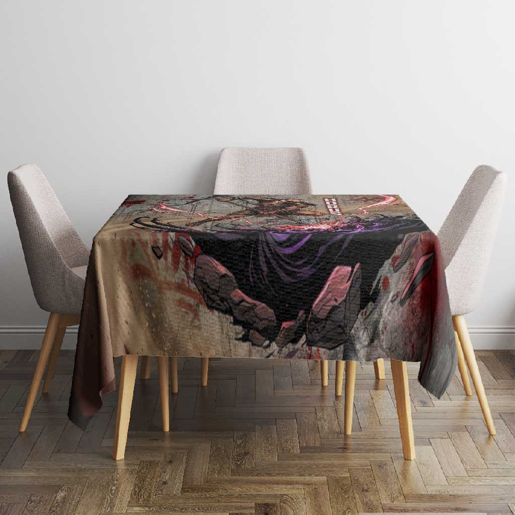 Horus Behdety Warrior Tablecloth with Falcon Mask and Spear Ancient Egyptian Combat
