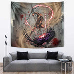 Horus Behdety Warrior Tapestry with Falcon Mask and Spear Ancient Egyptian Combat