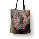 Horus Behdety Warrior Tote Bag with Falcon Mask and Spear Ancient Egyptian Combat
