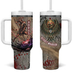 Horus Behdety Warrior Tumbler With Handle with Falcon Mask and Spear Ancient Egyptian Combat