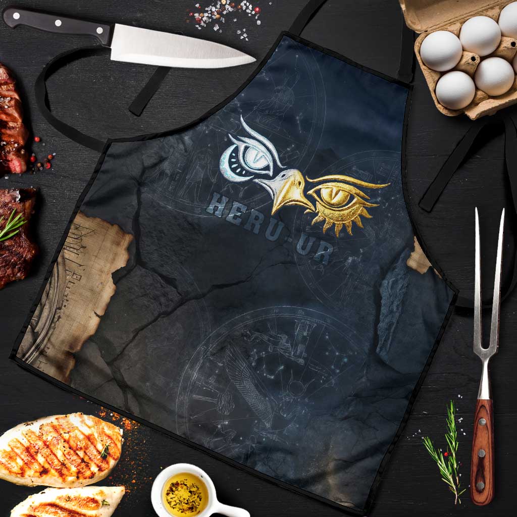 Heru-Ur Falcon Eyes Apron Solar Disk Ancient Egyptian Mythology in Dark Stone