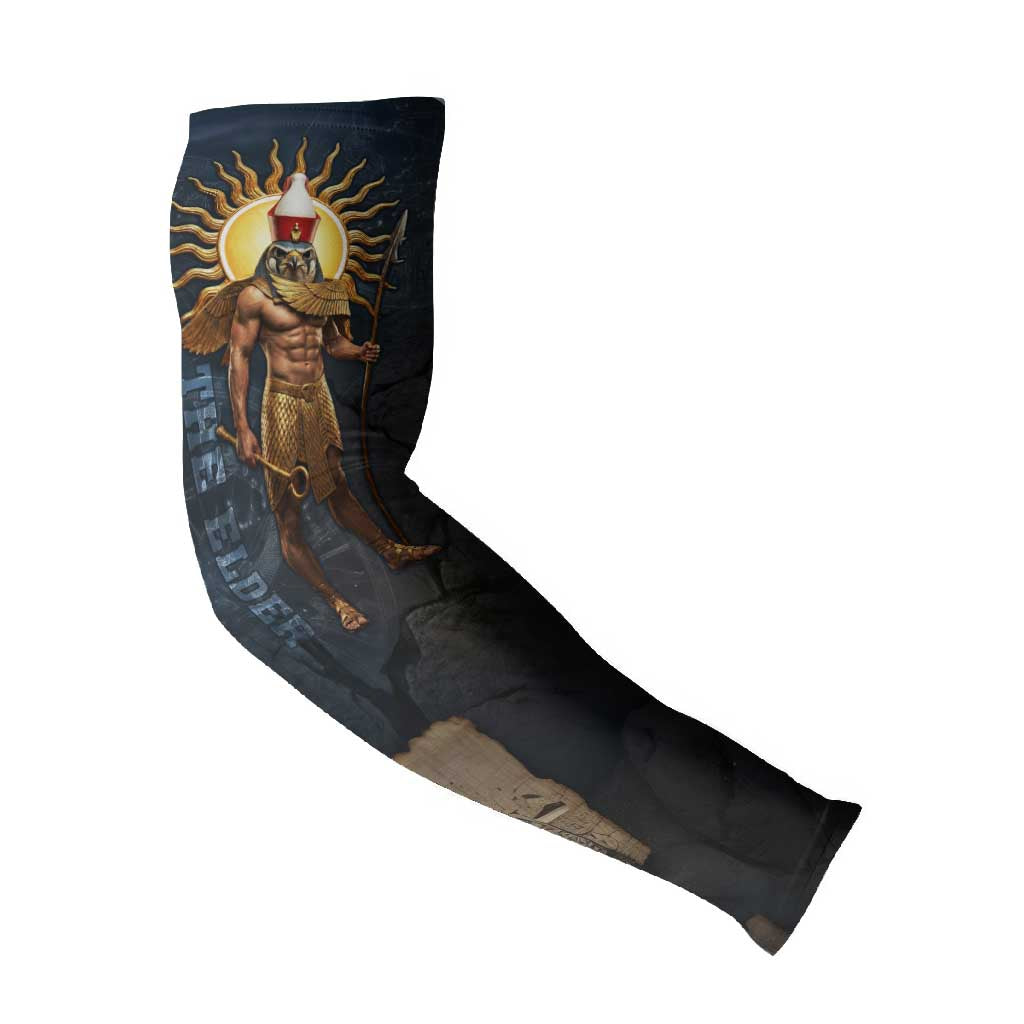 Heru-Ur Falcon Eyes Arm Sleeves Solar Disk Ancient Egyptian Mythology in Dark Stone