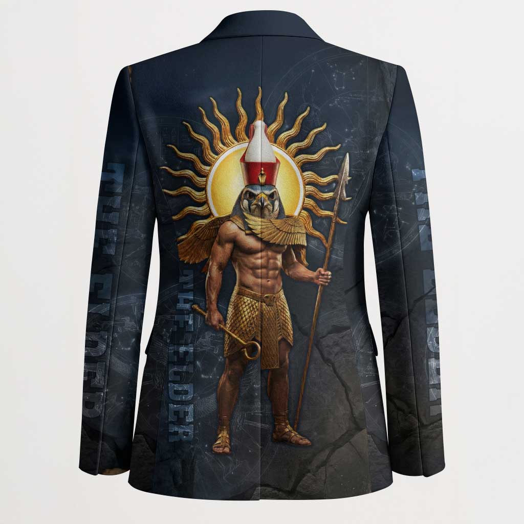 Heru-Ur Falcon Eyes Blazer Solar Disk Ancient Egyptian Mythology in Dark Stone