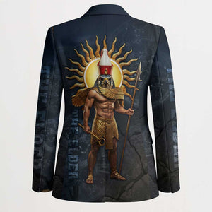 Heru-Ur Falcon Eyes Blazer Solar Disk Ancient Egyptian Mythology in Dark Stone