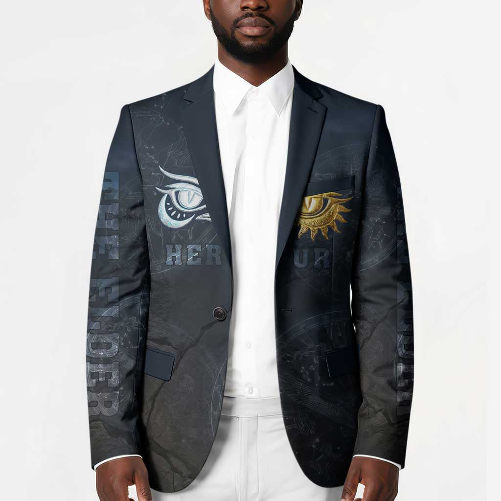 Heru-Ur Falcon Eyes Blazer Solar Disk Ancient Egyptian Mythology in Dark Stone