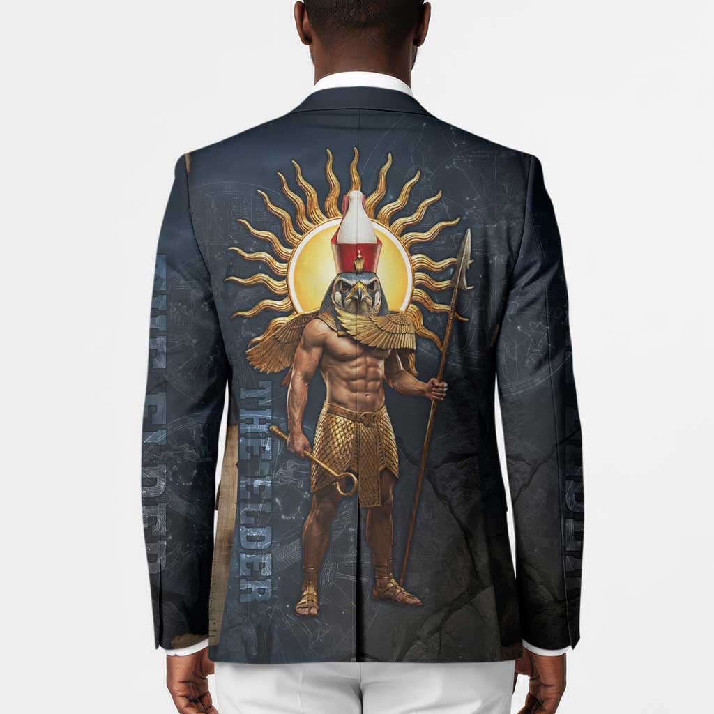 Heru-Ur Falcon Eyes Blazer Solar Disk Ancient Egyptian Mythology in Dark Stone
