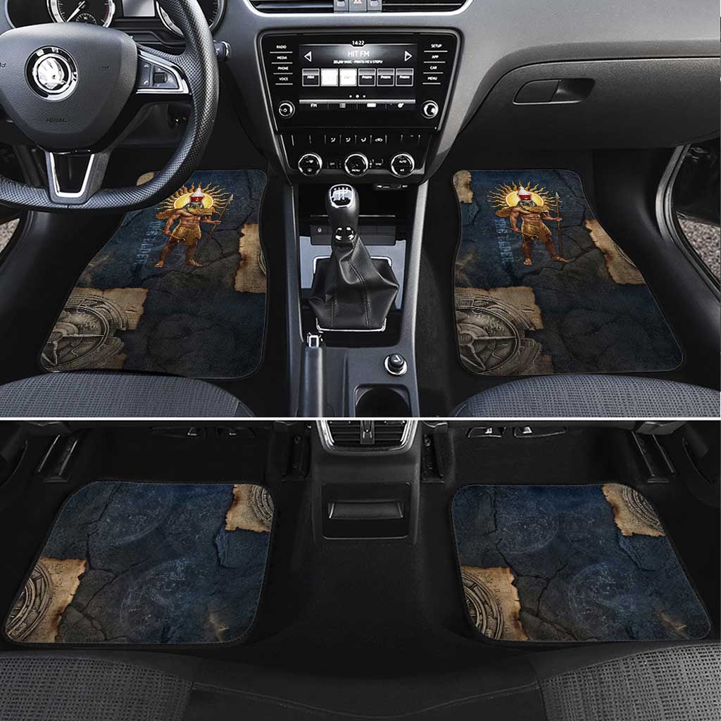 Heru-Ur Falcon Eyes Car Mats Solar Disk Ancient Egyptian Mythology in Dark Stone