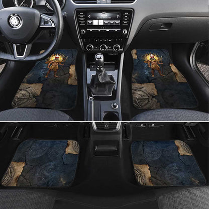 Heru-Ur Falcon Eyes Car Mats Solar Disk Ancient Egyptian Mythology in Dark Stone