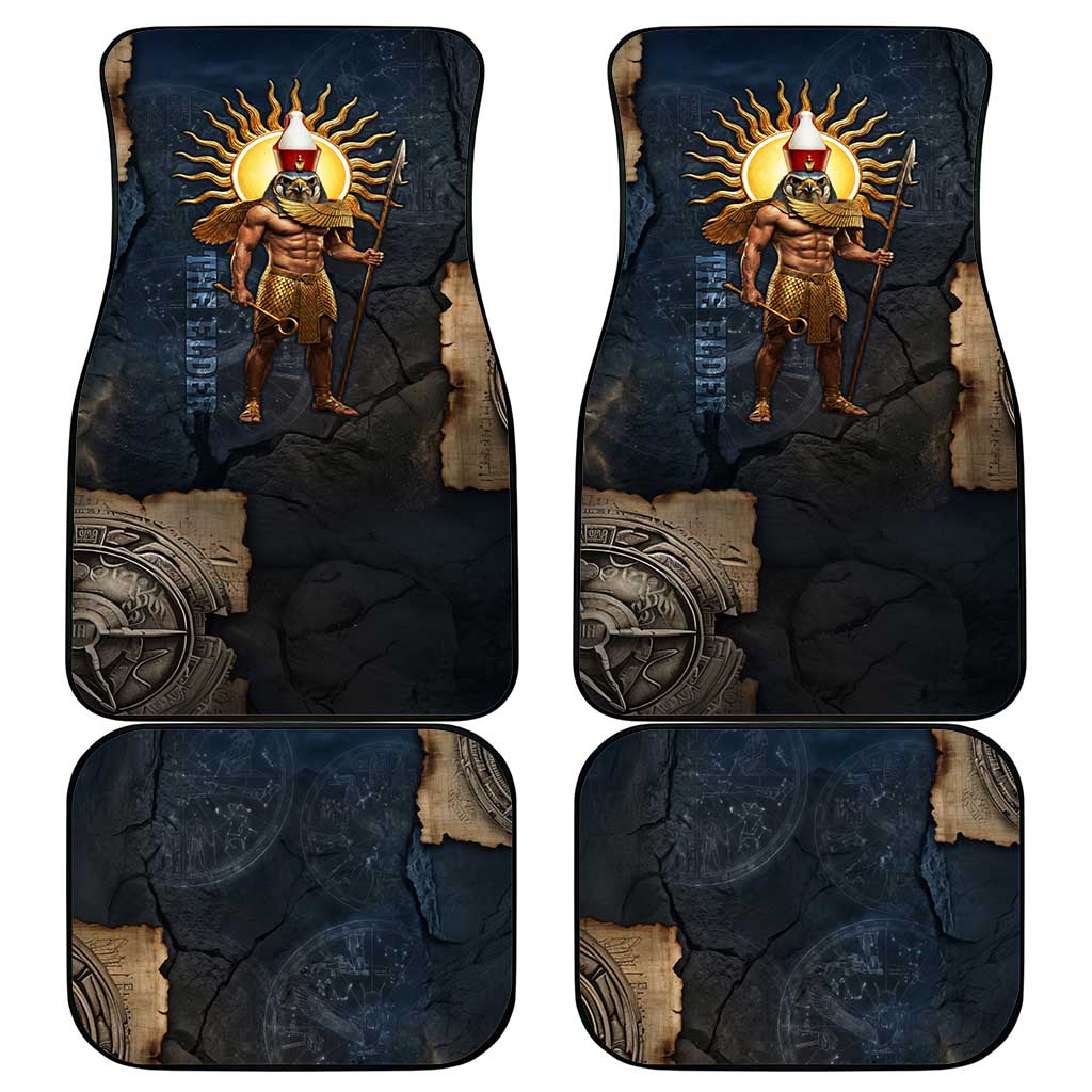 Heru-Ur Falcon Eyes Car Mats Solar Disk Ancient Egyptian Mythology in Dark Stone
