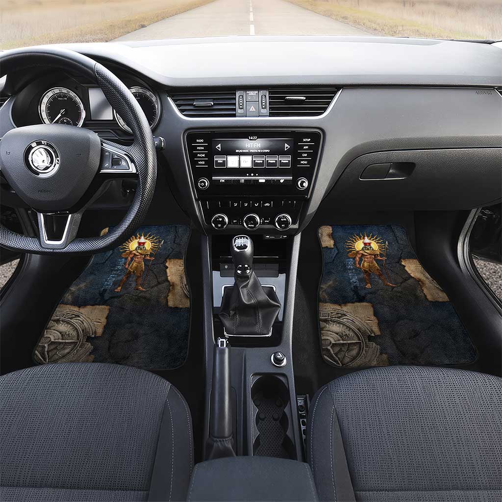 Heru-Ur Falcon Eyes Car Mats Solar Disk Ancient Egyptian Mythology in Dark Stone