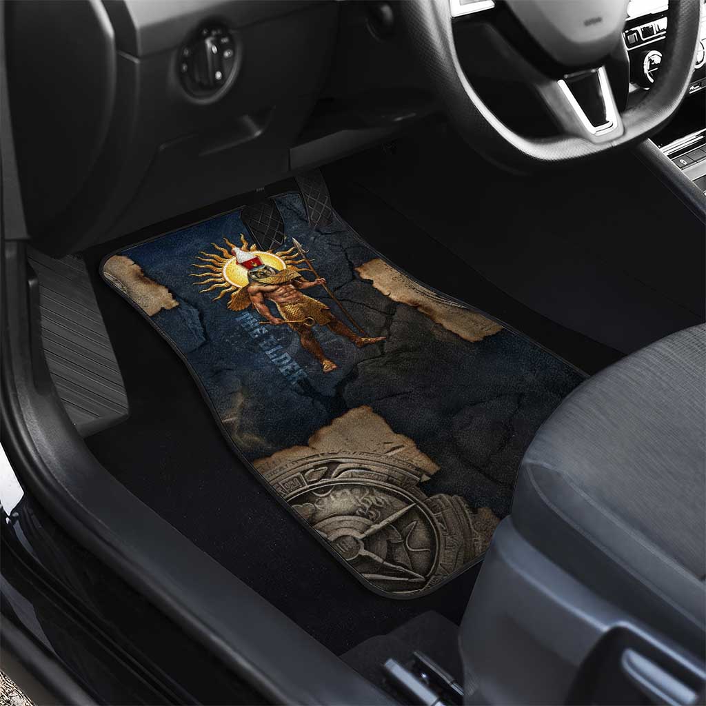 Heru-Ur Falcon Eyes Car Mats Solar Disk Ancient Egyptian Mythology in Dark Stone
