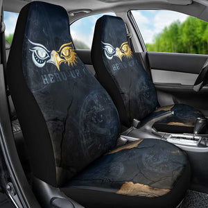 Heru-Ur Falcon Eyes Car Seat Cover Solar Disk Ancient Egyptian Mythology in Dark Stone