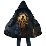Heru-Ur Falcon Eyes Cloak Solar Disk Ancient Egyptian Mythology in Dark Stone