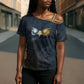 Heru-Ur Falcon Eyes Cross Shoulder Shirt Solar Disk Ancient Egyptian Mythology in Dark Stone
