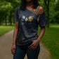 Heru-Ur Falcon Eyes Cross Shoulder Shirt Solar Disk Ancient Egyptian Mythology in Dark Stone
