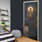 Heru-Ur Falcon Eyes Door Cover Solar Disk Ancient Egyptian Mythology in Dark Stone