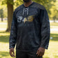 Heru-Ur Falcon Eyes Hockey Jersey Solar Disk Ancient Egyptian Mythology in Dark Stone