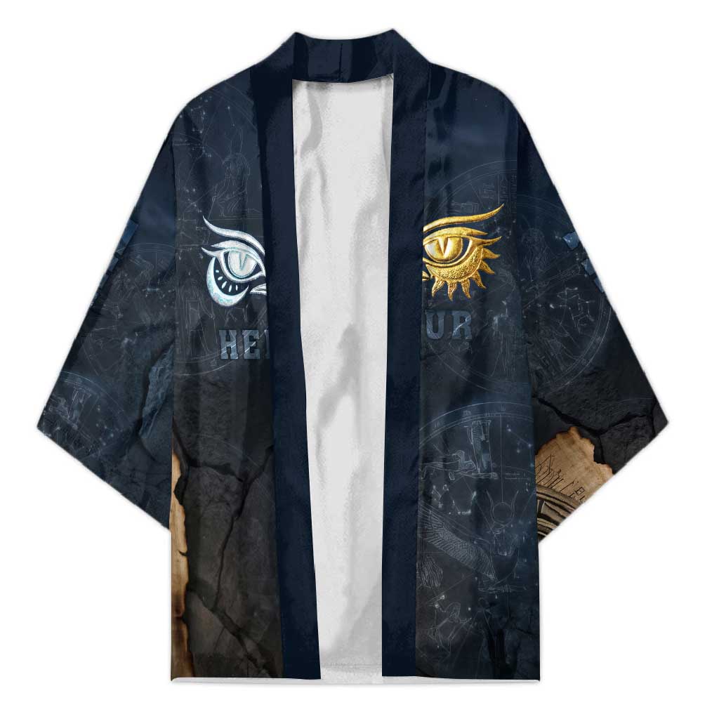 Heru-Ur Falcon Eyes Kimono Solar Disk Ancient Egyptian Mythology in Dark Stone