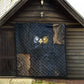 Heru-Ur Falcon Eyes Quilt Solar Disk Ancient Egyptian Mythology in Dark Stone