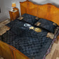Heru-Ur Falcon Eyes Quilt Bed Set Solar Disk Ancient Egyptian Mythology in Dark Stone