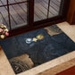 Heru-Ur Falcon Eyes Rubber Doormat Solar Disk Ancient Egyptian Mythology in Dark Stone