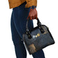 Heru-Ur Falcon Eyes Shoulder Handbag Solar Disk Ancient Egyptian Mythology in Dark Stone