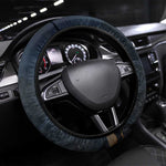 Heru-Ur Falcon Eyes Steering Wheel Cover Solar Disk Ancient Egyptian Mythology in Dark Stone