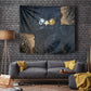Heru-Ur Falcon Eyes Tapestry Solar Disk Ancient Egyptian Mythology in Dark Stone