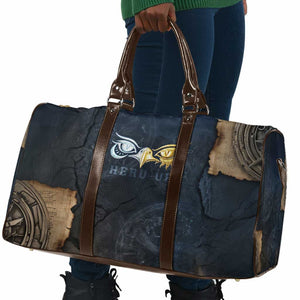 Heru-Ur Falcon Eyes Travel Bag Solar Disk Ancient Egyptian Mythology in Dark Stone