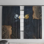 Heru-Ur Falcon Eyes Window Curtain Solar Disk Ancient Egyptian Mythology in Dark Stone