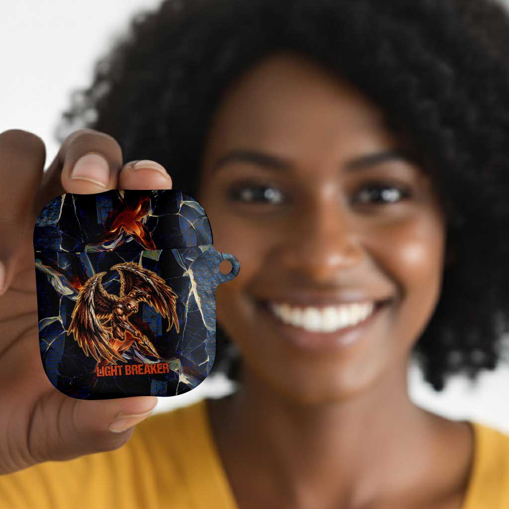 Heru-Ur AirPods Case Flaming Wings and Sword Ancient Egyptian Warrior
