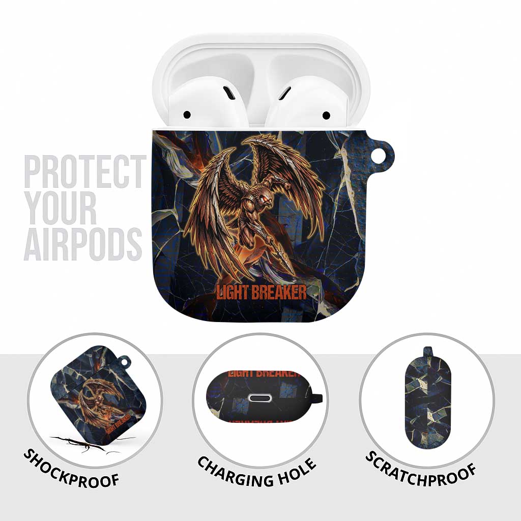 Heru-Ur AirPods Case Flaming Wings and Sword Ancient Egyptian Warrior