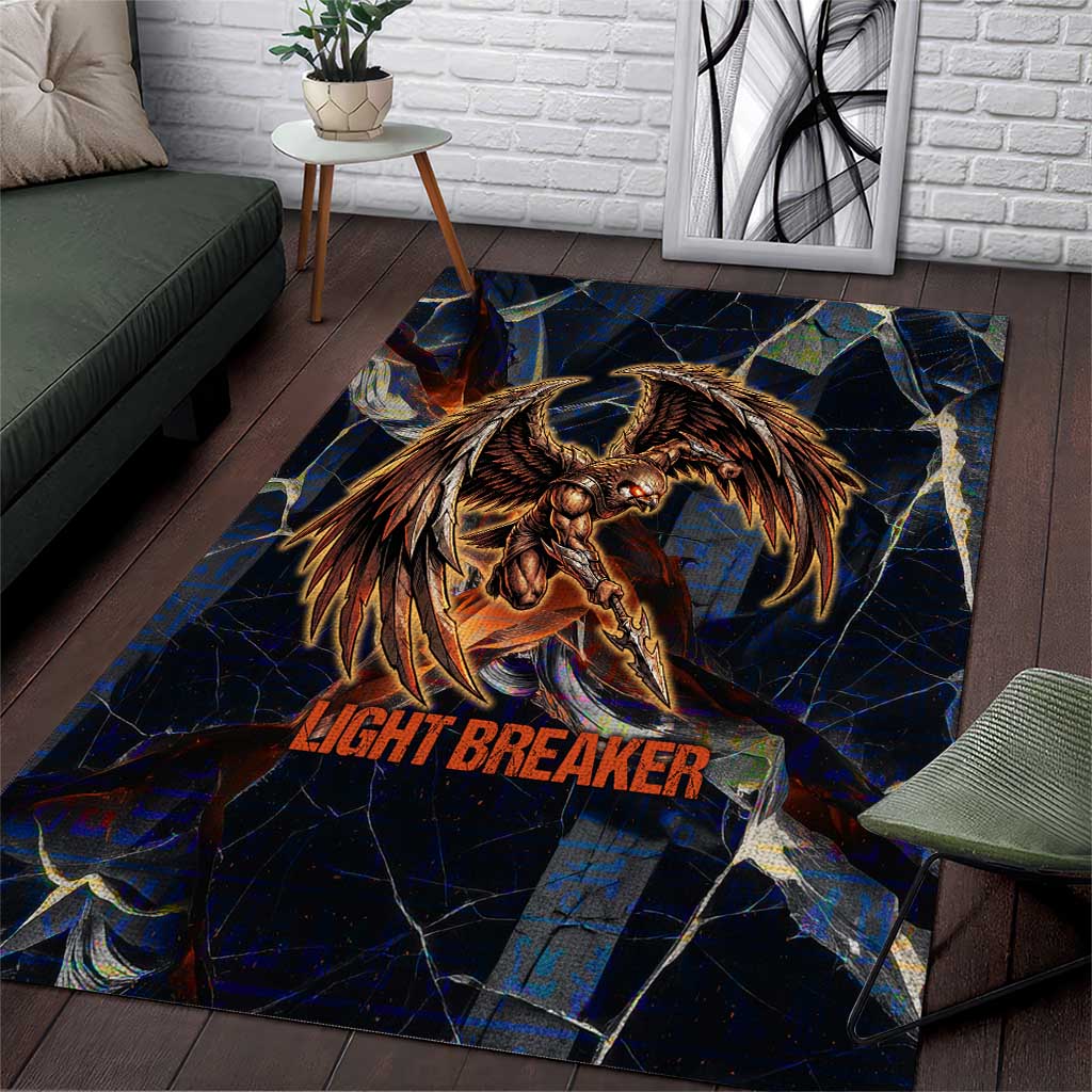 Heru-Ur Area Rug Flaming Wings and Sword Ancient Egyptian Warrior