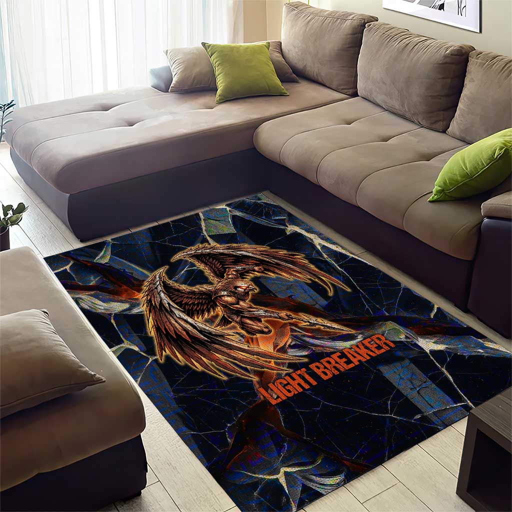 Heru-Ur Area Rug Flaming Wings and Sword Ancient Egyptian Warrior