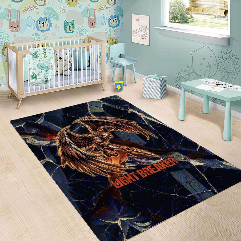 Heru-Ur Area Rug Flaming Wings and Sword Ancient Egyptian Warrior