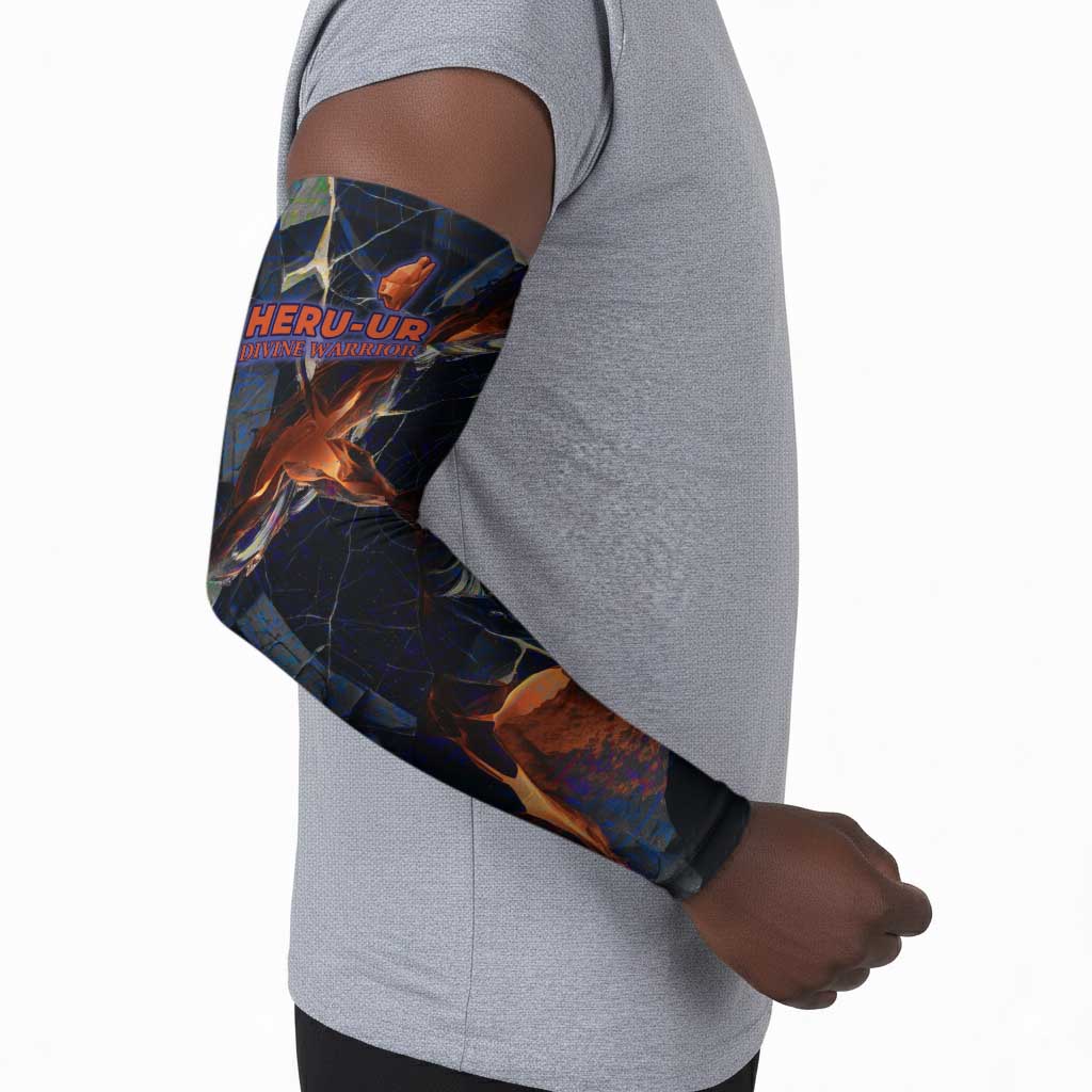 Heru-Ur Arm Sleeves Flaming Wings and Sword Ancient Egyptian Warrior