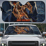 Heru-Ur Auto Sun Shade Flaming Wings and Sword Ancient Egyptian Warrior