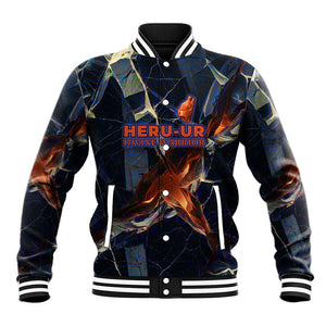 Heru-Ur Baseball Jacket Flaming Wings and Sword Ancient Egyptian Warrior