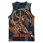 Heru-Ur Basketball Jersey Flaming Wings and Sword Ancient Egyptian Warrior