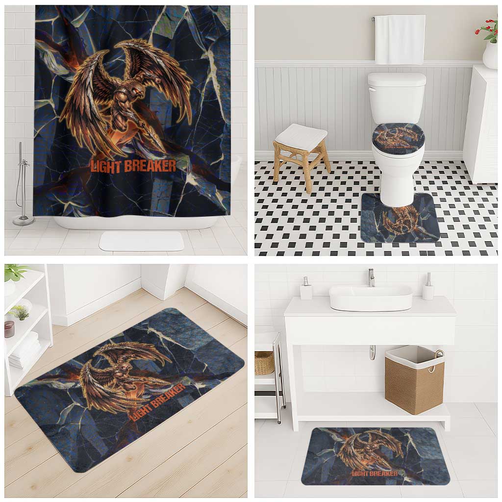Heru-Ur Bathroom Set Flaming Wings and Sword Ancient Egyptian Warrior