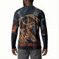 Heru-Ur Button Sweatshirt Flaming Wings and Sword Ancient Egyptian Warrior