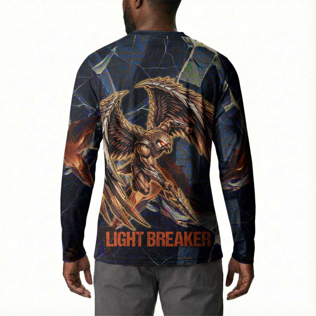Heru-Ur Button Sweatshirt Flaming Wings and Sword Ancient Egyptian Warrior