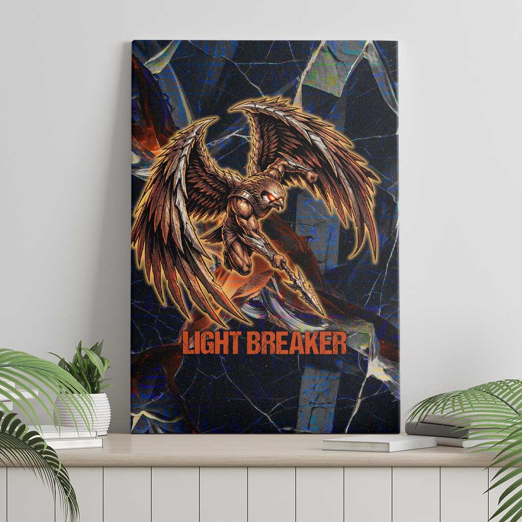 Heru-Ur Canvas Wall Art Flaming Wings and Sword Ancient Egyptian Warrior