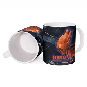 Heru-Ur Ceramic Mug Flaming Wings and Sword Ancient Egyptian Warrior