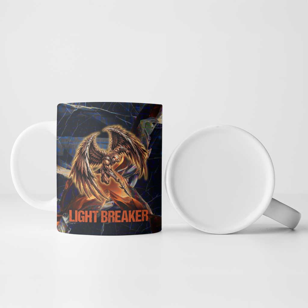 Heru-Ur Ceramic Mug Flaming Wings and Sword Ancient Egyptian Warrior