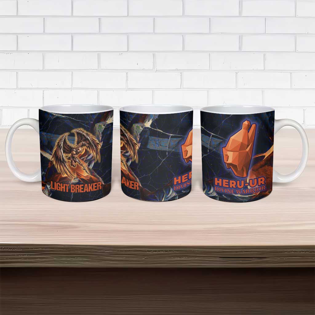 Heru-Ur Ceramic Mug Flaming Wings and Sword Ancient Egyptian Warrior