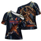 Heru-Ur Cross Shoulder Shirt Flaming Wings and Sword Ancient Egyptian Warrior
