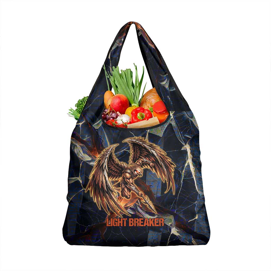 Heru-Ur Grocery Bag Flaming Wings and Sword Ancient Egyptian Warrior