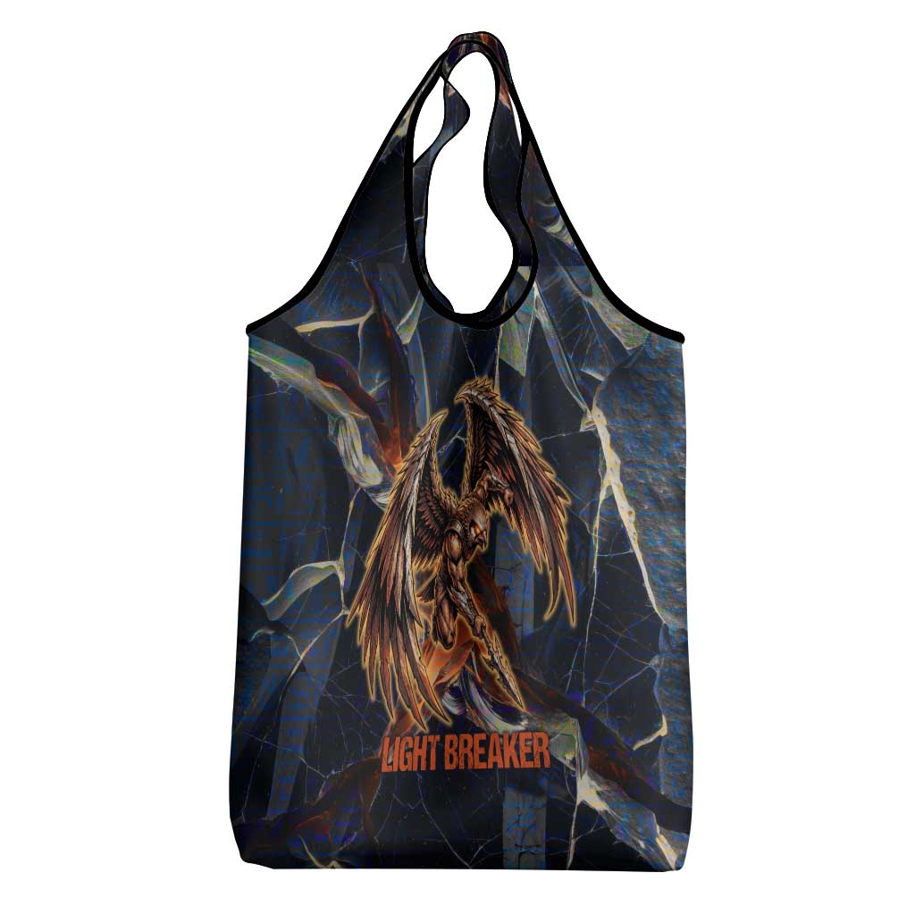 Heru-Ur Grocery Bag Flaming Wings and Sword Ancient Egyptian Warrior